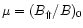 $\mu=(B_{\Uparrow}/B)_0$