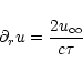 \begin{displaymath}\partial_r u = \frac{2u_\infty}{c\tau}
\end{displaymath}