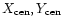 $X_{\rm cen}, Y_{\rm cen}$