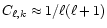 $C_{\ell,k} \approx 1 / \ell (\ell + 1)$