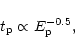 \begin{displaymath}t_{\rm p} \propto E_{\rm p}^{-0.5},
\end{displaymath}