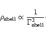 \begin{displaymath}\rho_{\rm shell} \propto {1\over \Gamma_{\rm shell}^{2}}\cdot
\end{displaymath}