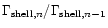 $\Gamma_{{\rm shell}, n}/\Gamma_{{\rm shell}, n-1}$