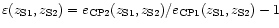 $\varepsilon(z_{\rm S1},z_{\rm S2})=e_{\rm CP2}(z_{\rm S1},z_{\rm S2})/e_{\rm CP1}(z_{\rm S1},z_{\rm S2})-1$