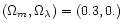 $(\Omega _m,\Omega _\lambda )=(0.3,0.)$