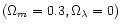 $(\Omega _m=0.3, \Omega _\lambda =0)$