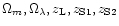 $\Omega_m,
\Omega_\lambda, z_{\rm L}, z_{\rm S1}, z_{\rm S2}$