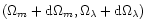 $(\Omega_m+{\rm d}\Omega_m,\Omega_\lambda+ {\rm d}\Omega_\lambda)$