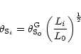 \begin{displaymath}\theta_{{\rm S}_i}=\theta_{\rm S_0}^{\rm G} \left(\frac{L_i}{L_0}\right)^{\frac{1}{2}}
\end{displaymath}