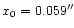 $x_0=0.059\arcsec$