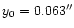 $y_0=0.063\arcsec$