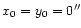 $x_0=y_0=0\arcsec$