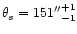 $\theta_s=151\arcsec^{+1}_{-1}$