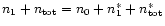 $n_1+n_{\rm tot}=n_0+ n_1^*+n_{\rm tot}^*$