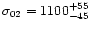$\sigma_{02}=1100^{+55}_{-45}$