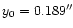 $y_0=0.189\arcsec$