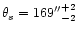 $\theta_s=169\arcsec^{+2}_{-2}$