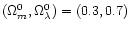 $(\Omega _m^0,\Omega _\lambda ^0)=(0.3,0.7)$