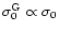 $\sigma _0^{\rm G}\propto \sigma _0$