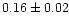 $0.16\pm 0.02$