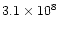 $3.1\times 10^8$