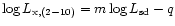$\log L_{\rm x, (2-10)}=m\log{{L}}_{\rm sd}- q$