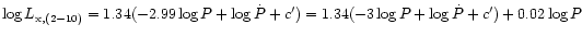 $\log L_{\rm x, (2-10)}=1.34(-2.99\log
P+\log\dot P+c')= 1.34(-3\log P+\log\dot P+c')+0.02\log P$