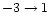 $-3\to 1$