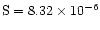 $\rm S = 8.32 \times 10^{-6}$