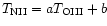 $T_{\rm NII} = a T_{\rm OIII} + b$
