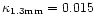 $\kappa_{1.3\rm mm}=0.015$