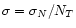 $\sigma = \sigma_N/N_T$