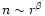 $n\sim r^\beta$