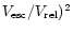 $V_{\rm esc}/V_{\rm rel})^2$