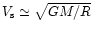 $V_{\rm s}\simeq \sqrt{GM/R}$