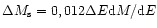 $\Delta M_{\rm s}=0,01\qm2\Delta E{\rm d}M/{\rm d}E$