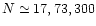 $N\simeq
17, 73, 300$