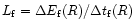 $L_{\rm f}=\Delta E_{\rm f}(R)/\Delta t_{\rm f}(R)$