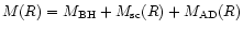 $M(R)=M_{\rm BH}+M_{\rm sc}(R)+M_{\rm AD}(R)$