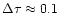 $\Delta\tau\approx 0.1$