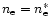 $n_{\rm e}=n_{\rm e}^*$