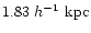 $1.83~h^{-1}{\rm\ kpc}$