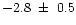 $-2.8~ \pm~ 0.5$