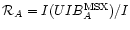 ${\cal R}_{A} =
I(UIB_A^{\rm MSX})/I$