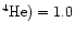 $^4{\rm He}) = 1.0$
