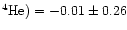 $^4{\rm He}) = -0.01 \pm 0.26$