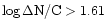 $\log \Delta {\rm N/C}> 1.61$