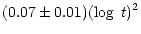 $\displaystyle (0.07\pm0.01)(\log~t)^2$