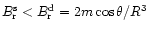$B_{\rm r}^{\rm s}<B_{\rm r}^{\rm d}=2m\cos\theta/R^3$