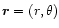 $\vec{r}=(r,\theta)$